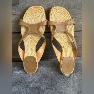 🌸Hermes Brown Leather Raffia Sandal🌸